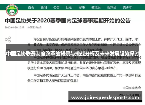 中国足协联赛制度改革的背景与挑战分析及未来发展趋势探讨
