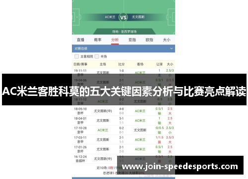 AC米兰客胜科莫的五大关键因素分析与比赛亮点解读 AC米兰客胜科莫的五大关键因素分析与比赛亮点解读